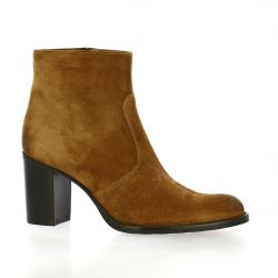 Spazio 08 Boots cuir velours cognac