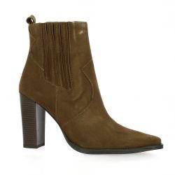 Vidi studio Boots cuir velours taupe