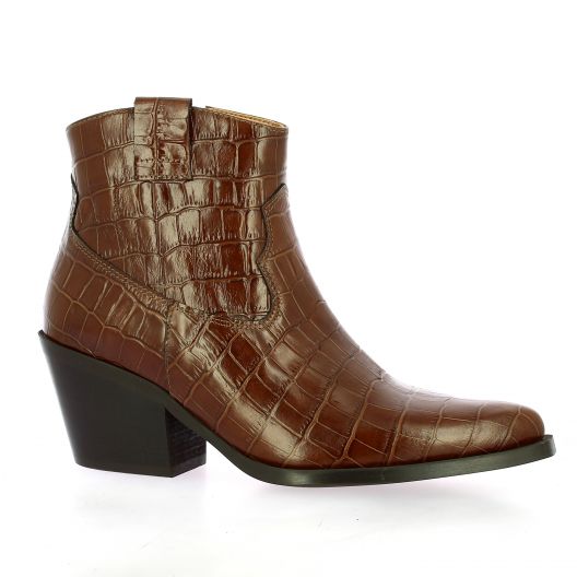 Exit Boots cuir croco cognac