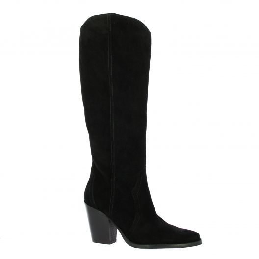 Pao Bottes cuir velours noir