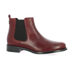 We do Boots cuir serpent bordeaux