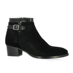 So send Boots cuir velours noir