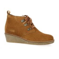 So send Boots cuir velours cognac