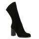 Nuova riviera Bottes cuir velours noir