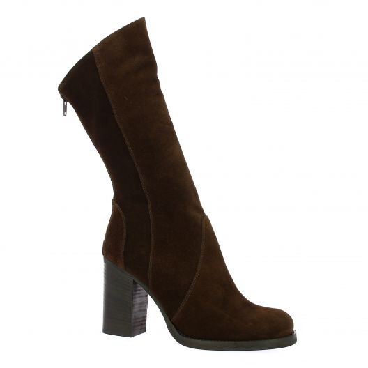 Nuova riviera Bottes cuir velours marron 55