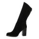 Nuova riviera Bottes cuir velours noir