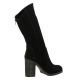 Nuova riviera Bottes cuir velours noir