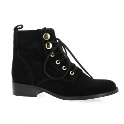 Impact Boots cuir velours noir