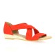 Exit Nu pieds cuir velours rouge