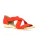 Exit Nu pieds cuir velours rouge