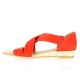 Exit Nu pieds cuir velours rouge