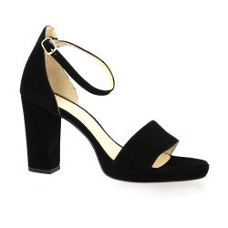 Sofia costa Nu pieds cuir velours noir