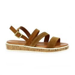 Exit Nu pieds cuir velours cognac