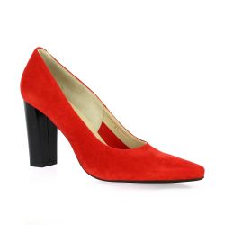 Vidi studio Escarpins cuir velours rouge