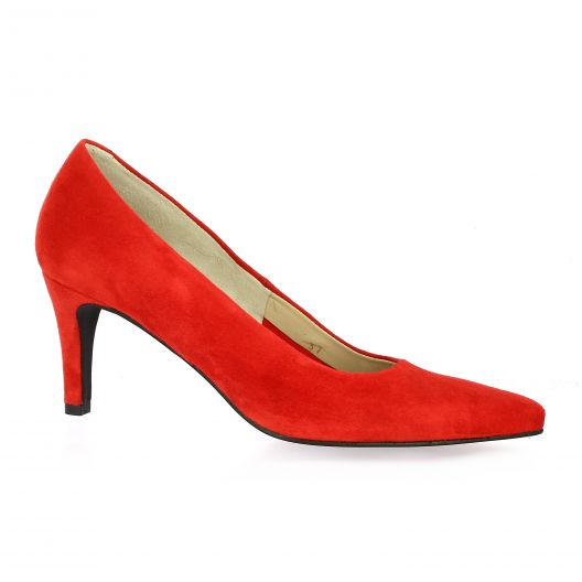 Vidi studio Escarpins cuir velours rouge