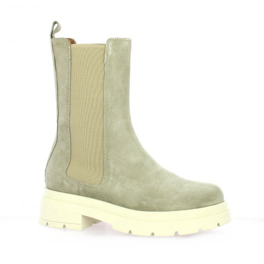Pao Boots cuir velours beige