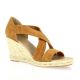 Exit Espadrille cuir velours cognac