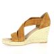 Exit Espadrille cuir velours cognac