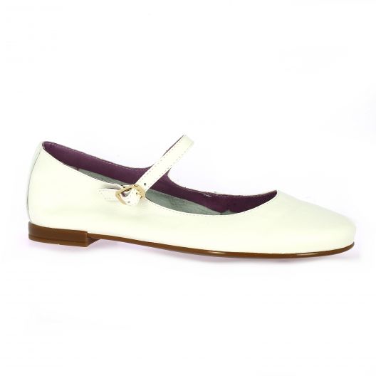 Pao Ballerines cuir blanc