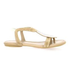 Reqins Nu pieds cuir velours naturel