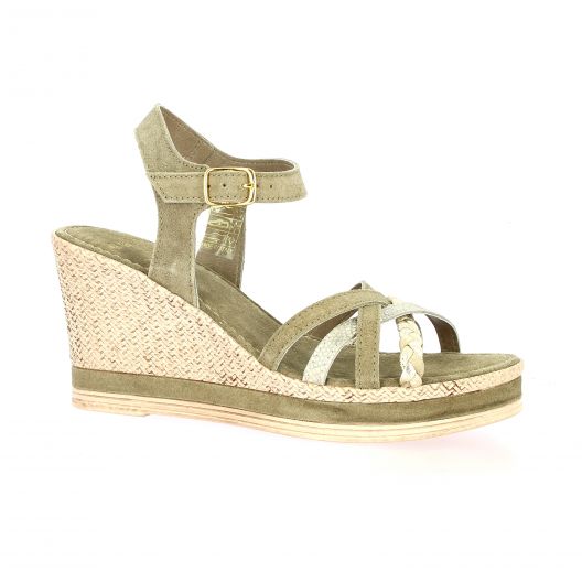 Exit Nu pieds cuir velours taupe