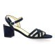 Vidi studio Nu pieds cuir velours marine