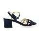 Vidi studio Nu pieds cuir velours marine