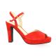 Vidi studio Nu pieds cuir velours rouge