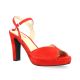 Vidi studio Nu pieds cuir velours rouge