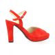 Vidi studio Nu pieds cuir velours rouge