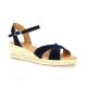 Pao Espadrille cuir velours marine