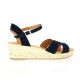 Pao Espadrille cuir velours marine