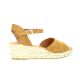 Pao Espadrille cuir velours whisky