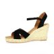 Pao Espadrille cuir velours noir