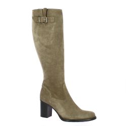 Spaziozero Bottes cuir velours taupe