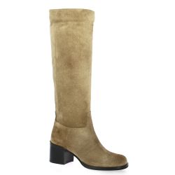 Fremilu Bottes cuir velours taupe