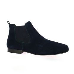 Reqins Boots cuir velours marine