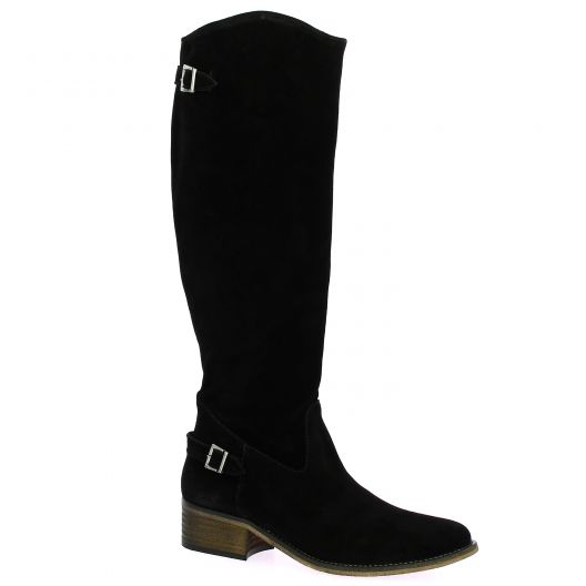 Reqins Bottes cuir velours noir