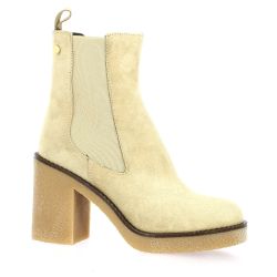 Paoyama Boots cuir velours beige