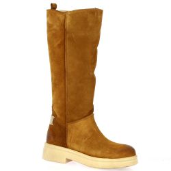 Paoyama Bottes cuir velours cognac