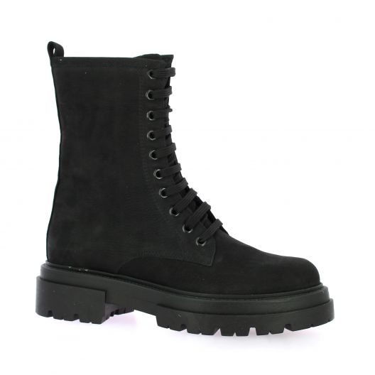 Pao Boots cuir nubuck noir