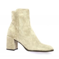 Pao Boots cuir velours beige