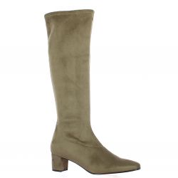Pao Bottes cuir velours taupe