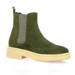 Spaziozero Boots cuir velours kaki