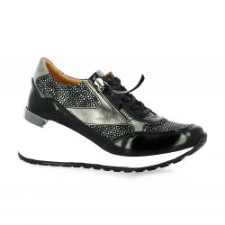 K.mary Baskets cuir serpent noir