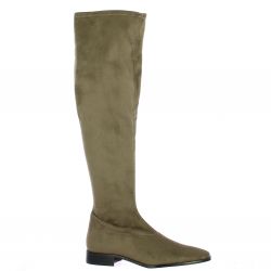 Pao Bottes cuir velours taupe