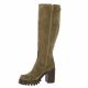 Spaziozero Bottes cuir velours taupe