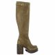 Spaziozero Bottes cuir velours taupe