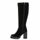 Spaziozero Bottes cuir velours noir