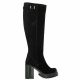 Spaziozero Bottes cuir velours noir